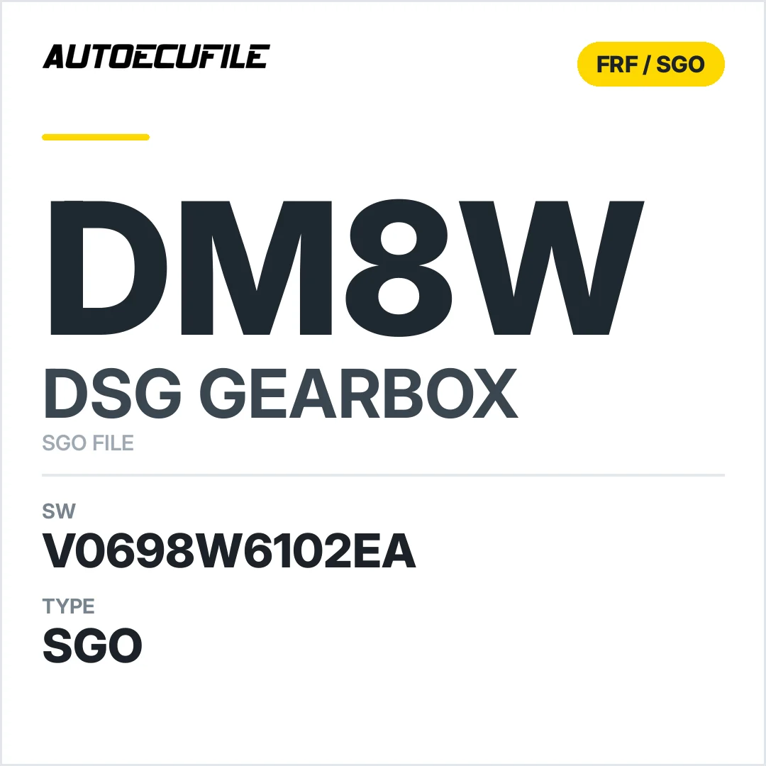 v0698W6102ea  getriebe DSG dM8W sw SGO FILE