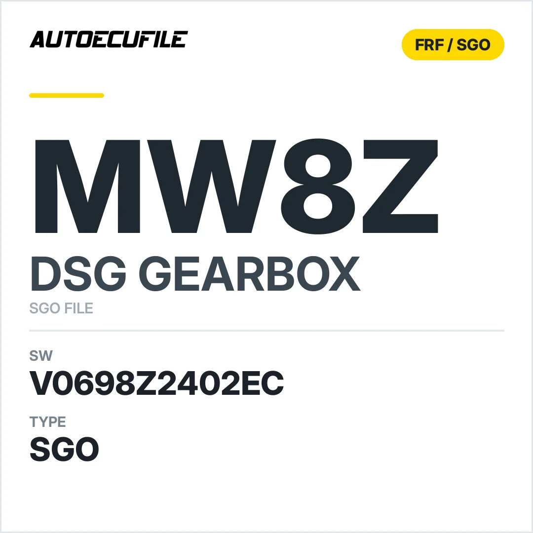 v0698z2402ec  getriebe DSG mW8z sw SGO FILE