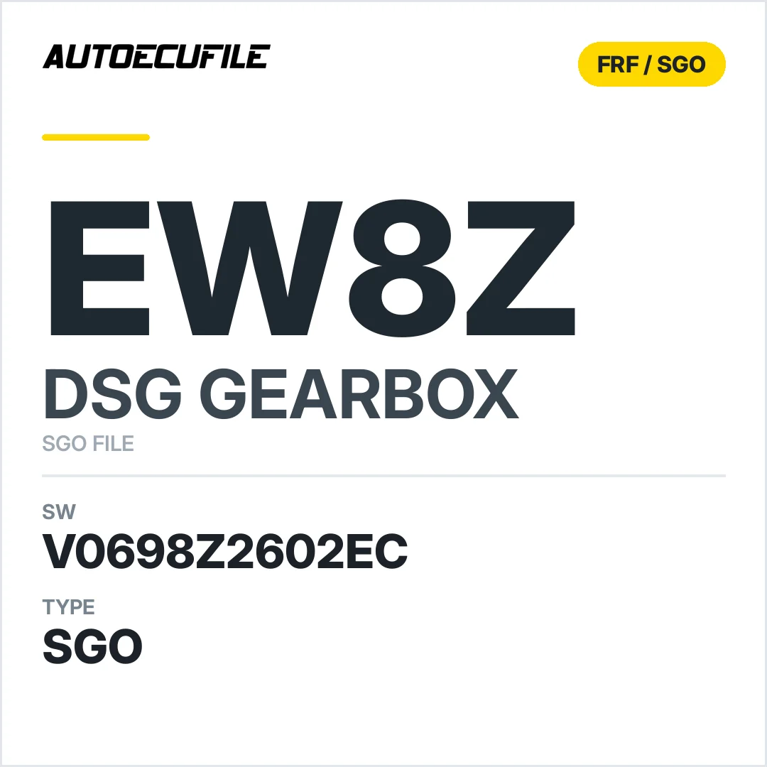 v0698z2602ec  getriebe DSG EW8z sw SGO FILE