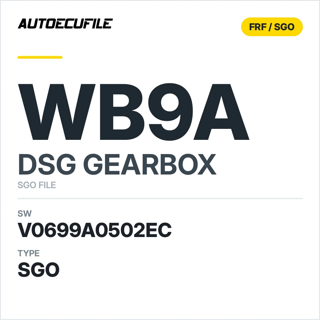 v0699a0502ec  getriebe DSG Wb9a sw SGO FILE