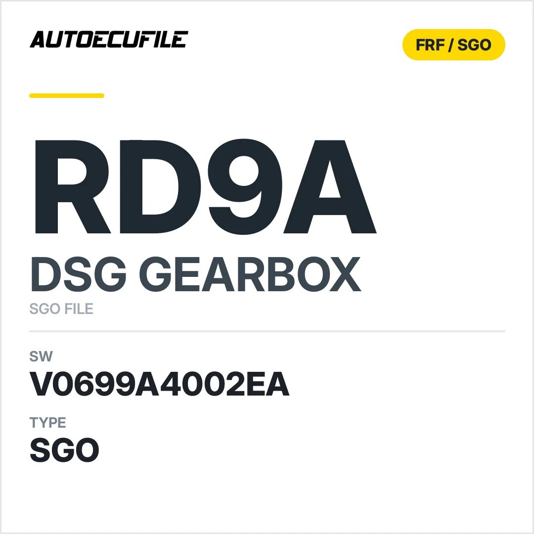 v0699A4002ea  getriebe DSG RD9A sw SGO FILE