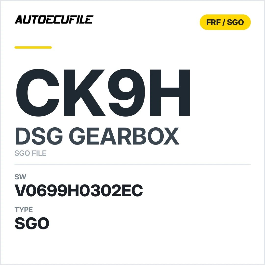v0699h0302ec  getriebe DSG cK9h sw SGO FILE