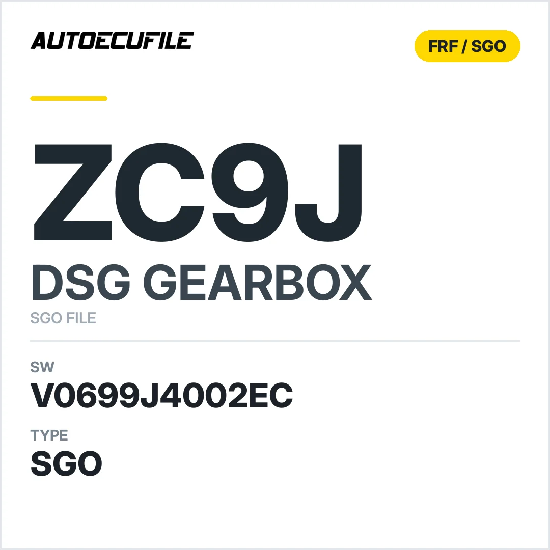 v0699j4002ec  getriebe DSG Zc9j sw SGO FILE