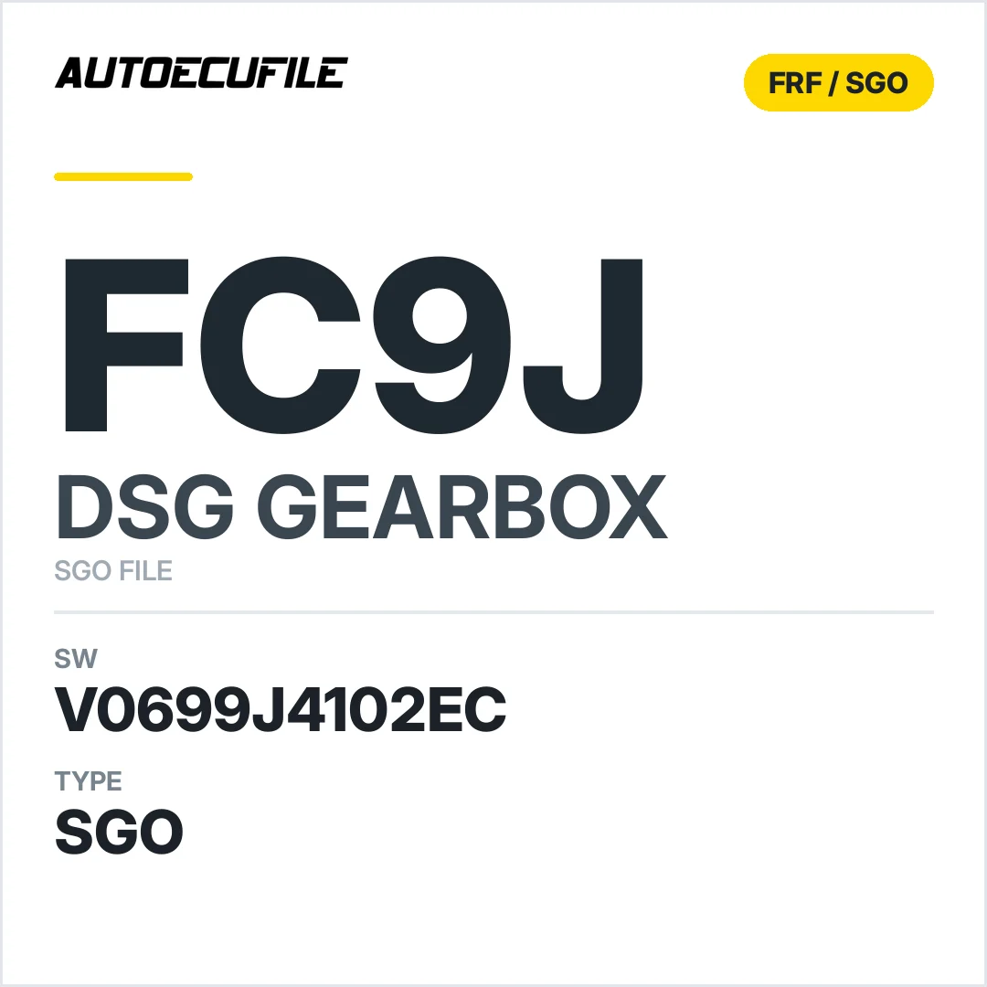 v0699j4102ec  getriebe DSG fc9j sw SGO FILE