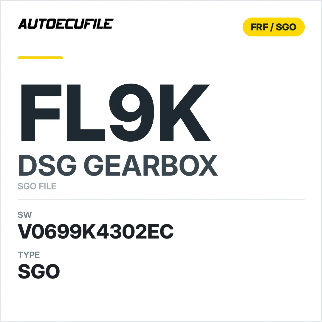 v0699k4302ec  getriebe DSG fl9k sw SGO FILE