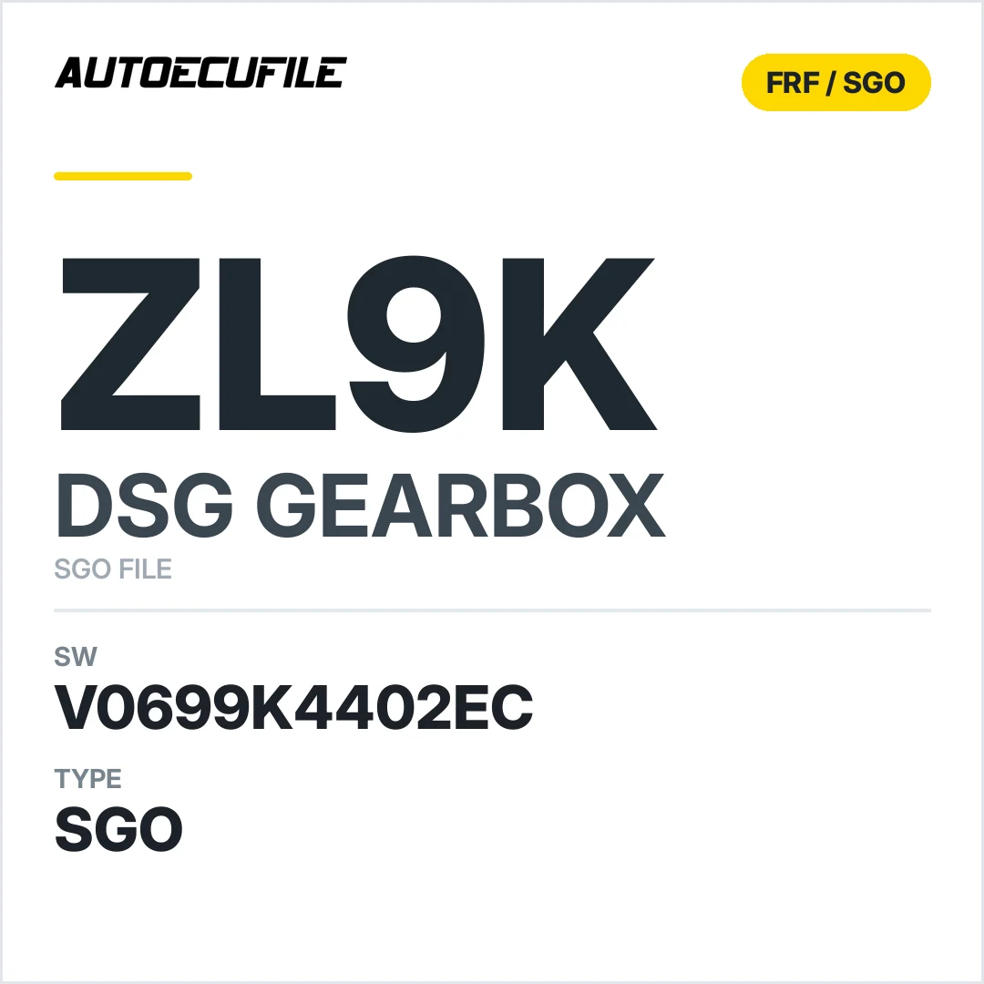 v0699k4402ec  getriebe DSG Zl9k sw SGO FILE