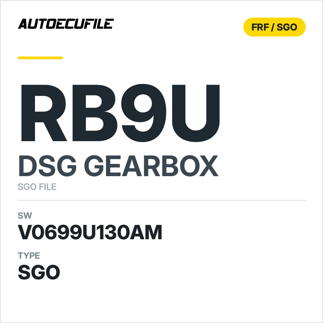v0699u130AM   getriebe DSG rB9u sw SGO FILE