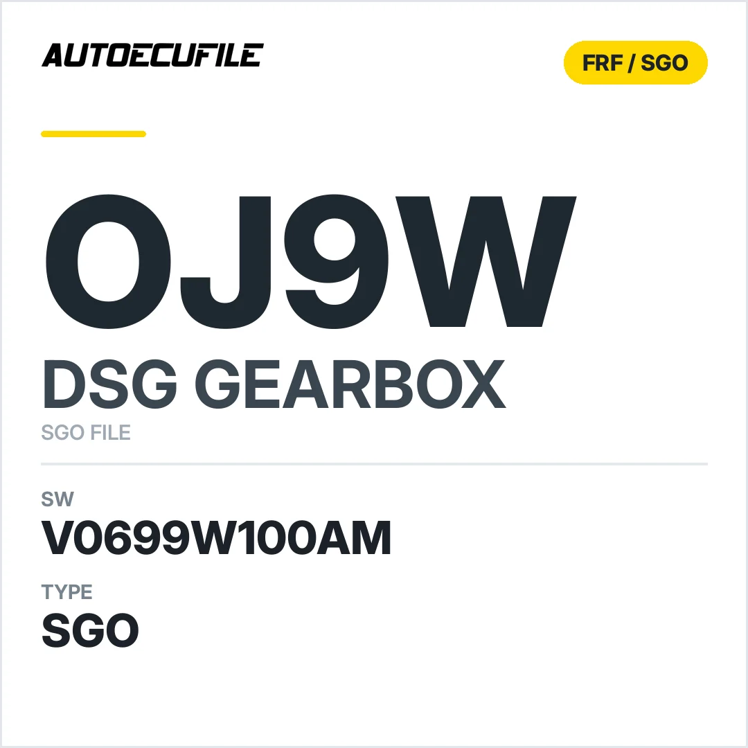 v0699w100AM   getriebe DSG OJ9w sw SGO FILE
