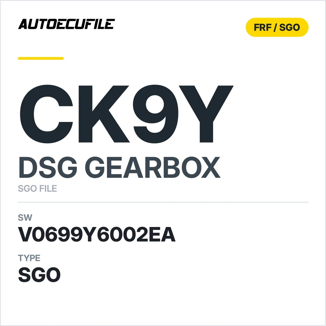 v0699Y6002ea  getriebe DSG cK9Y sw SGO FILE