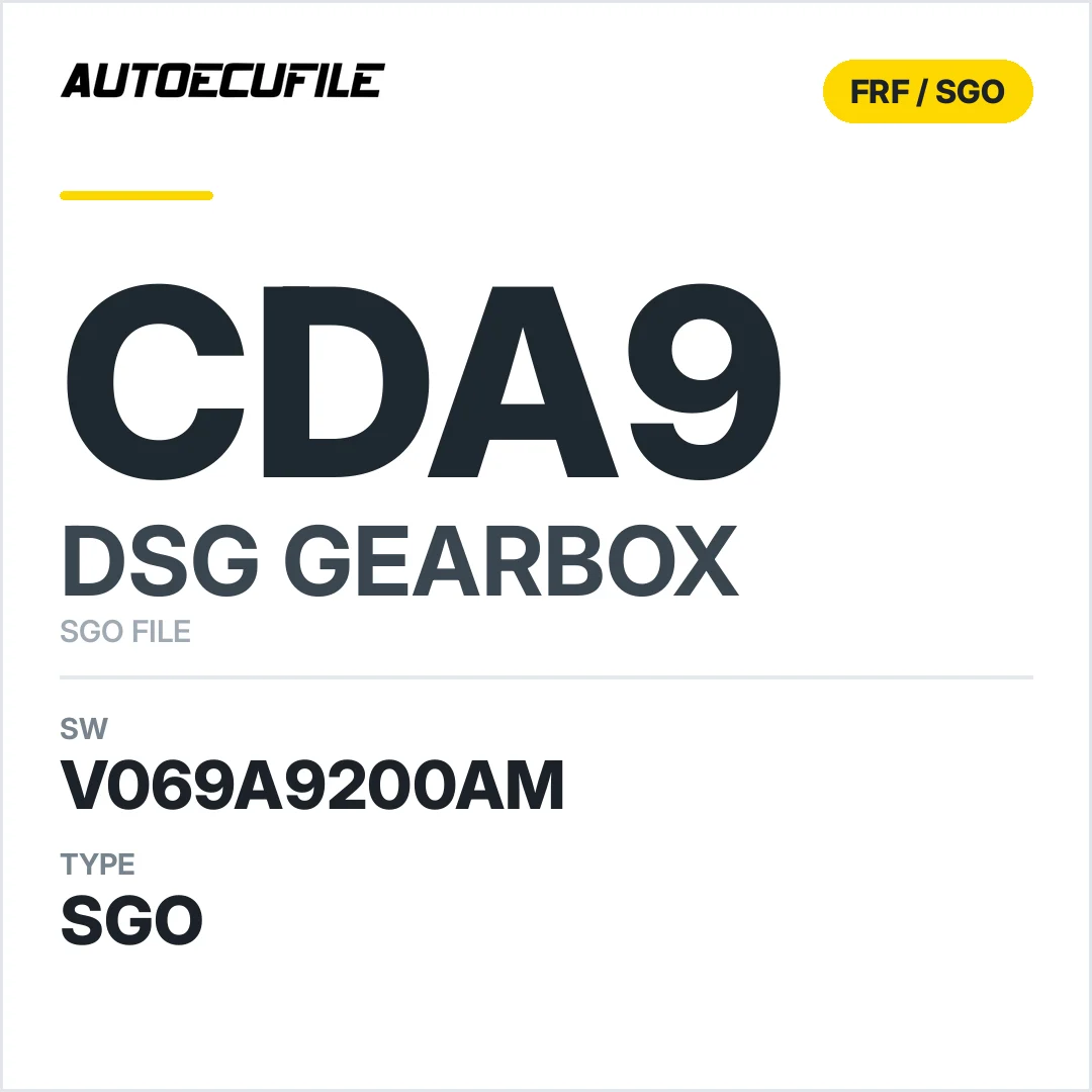 v069A9200AM   getriebe DSG cDA9 sw SGO FILE
