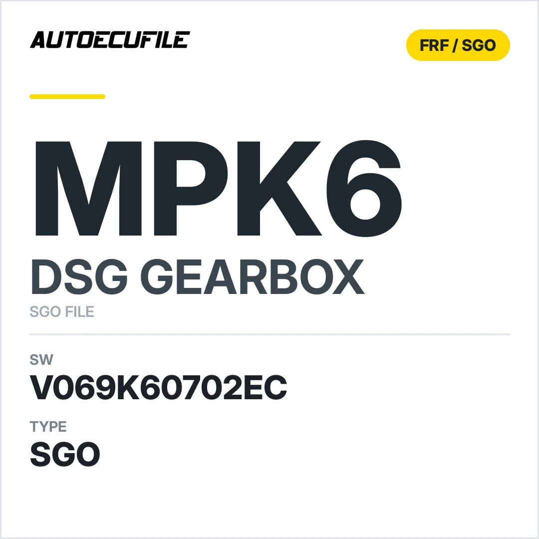 v069K60702ec  getriebe DSG MPK6 sw SGO FILE