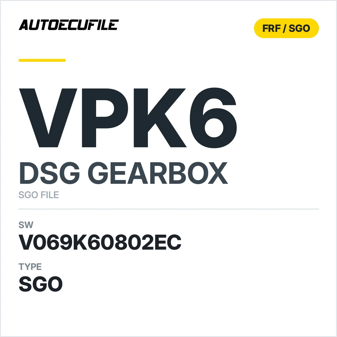 v069K60802ec  getriebe DSG VPK6 sw SGO FILE