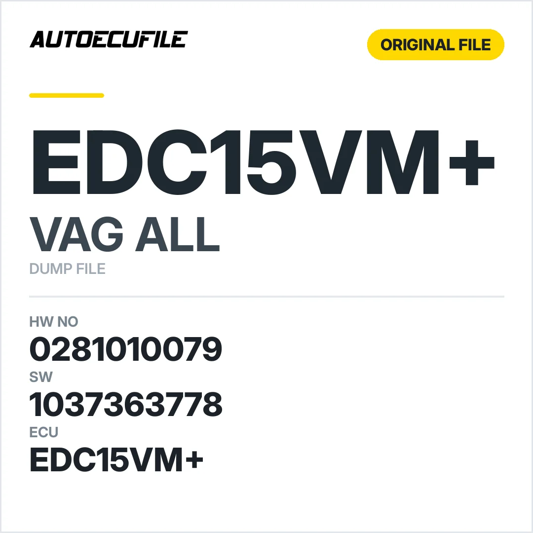 VAG EDC15VM+ 0281010079 038906012 M 1037363778 DUMP
