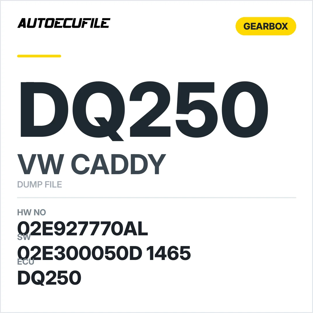 VW CADDY  GEARBOX DQ250 02E927770AL 02E300050D 1465 DUMP