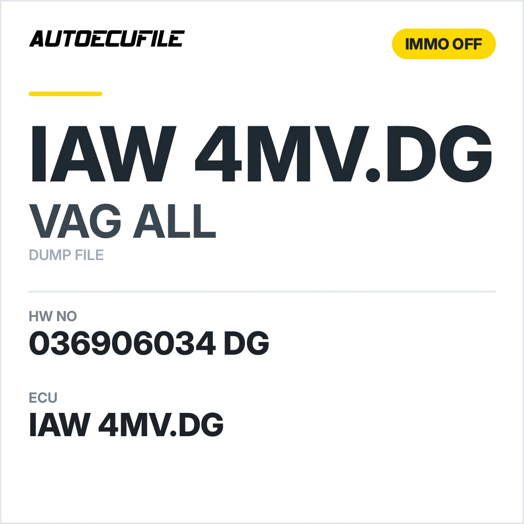VAG IAW 4MV.DG 036906034 DG IMMO OFF DUMP