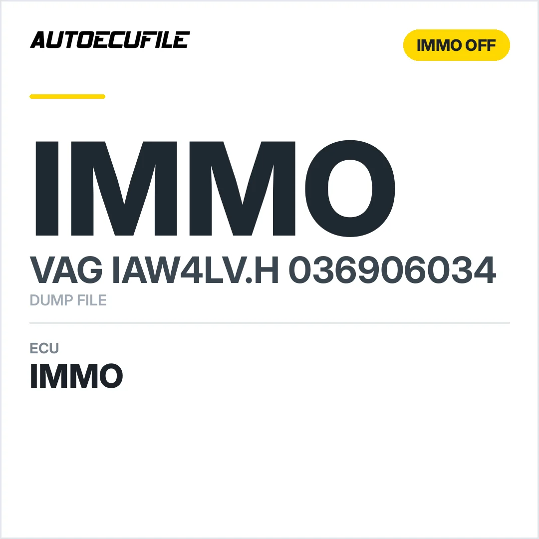 VAG IAW4LV.H 036906034 BB IMMO OFF DUMP