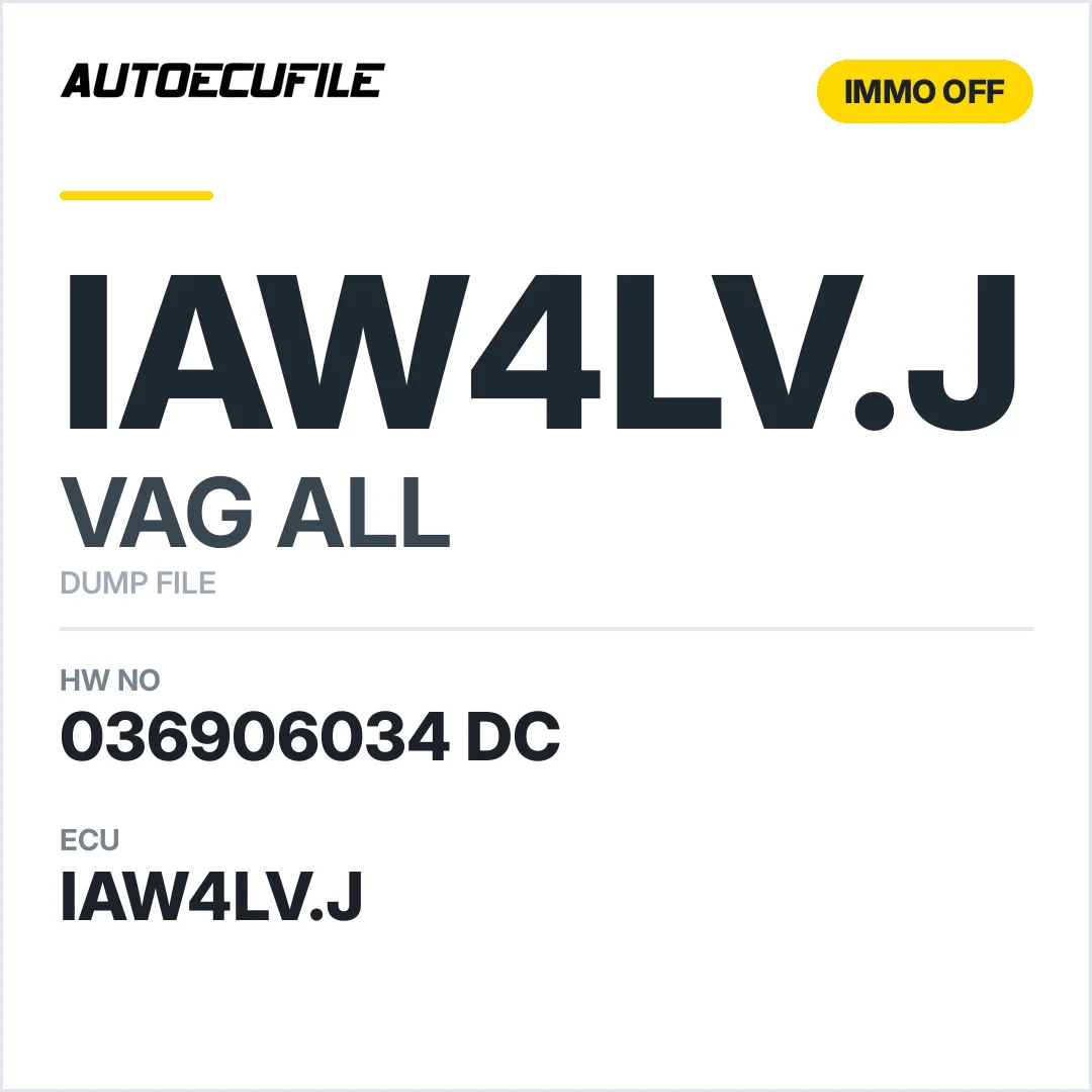 VAG IAW4LV.J 036906034 DC IMMO OFF DUMP
