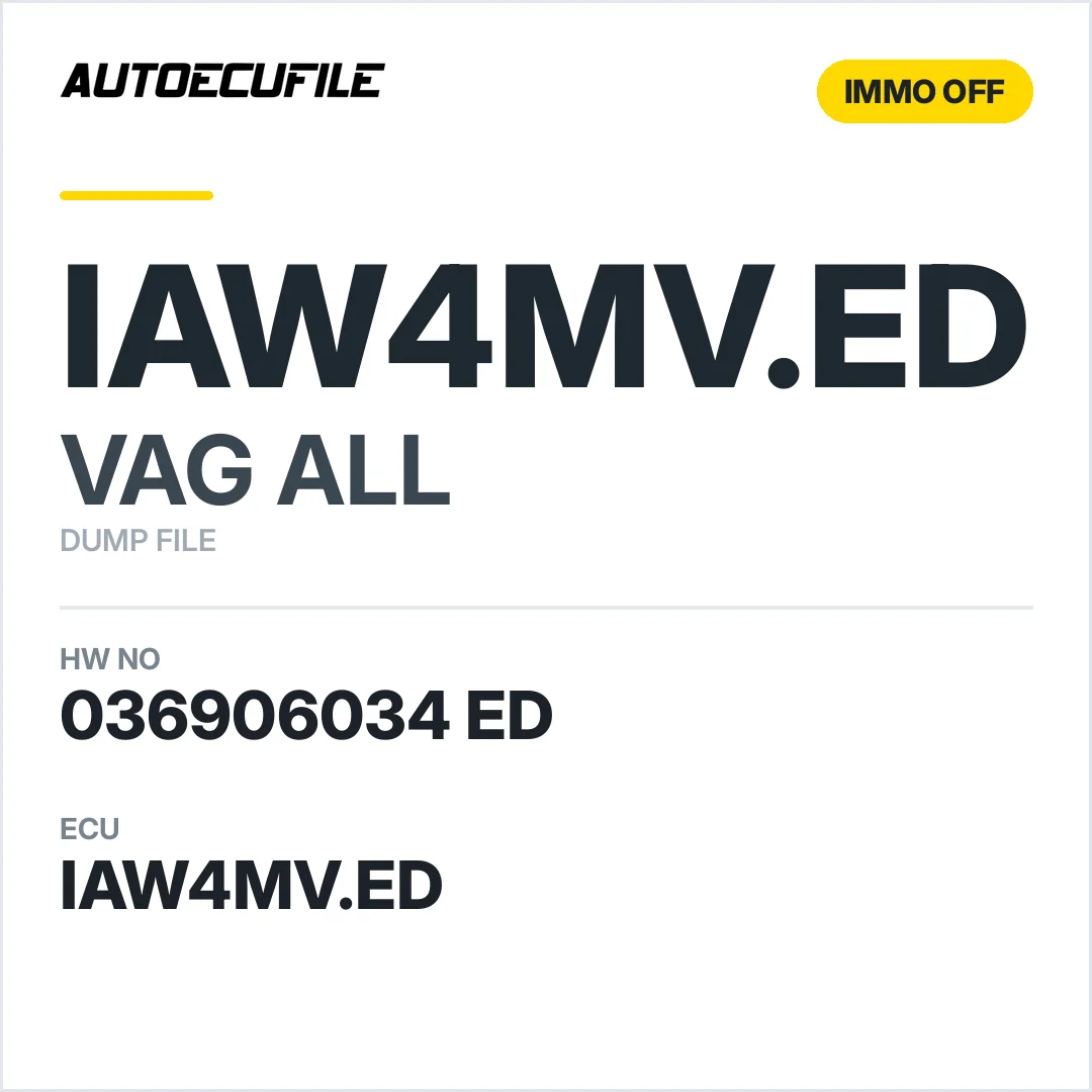 VAG IAW4MV.ED 036906034 ED IMMO OFF DUMP