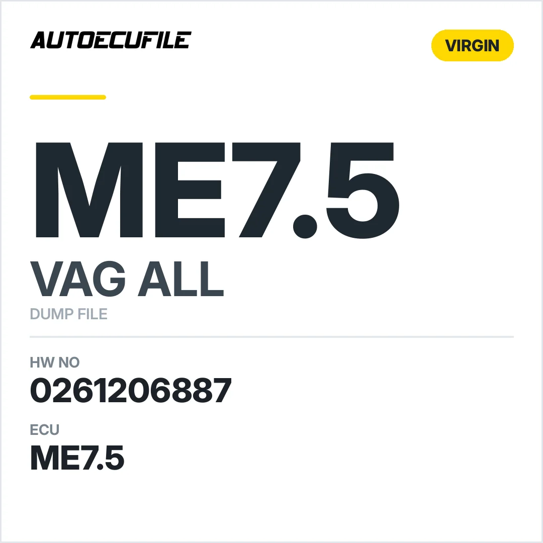 VAG ME7.5 0261206887 06A906032 DR VIRGIN DUMP
