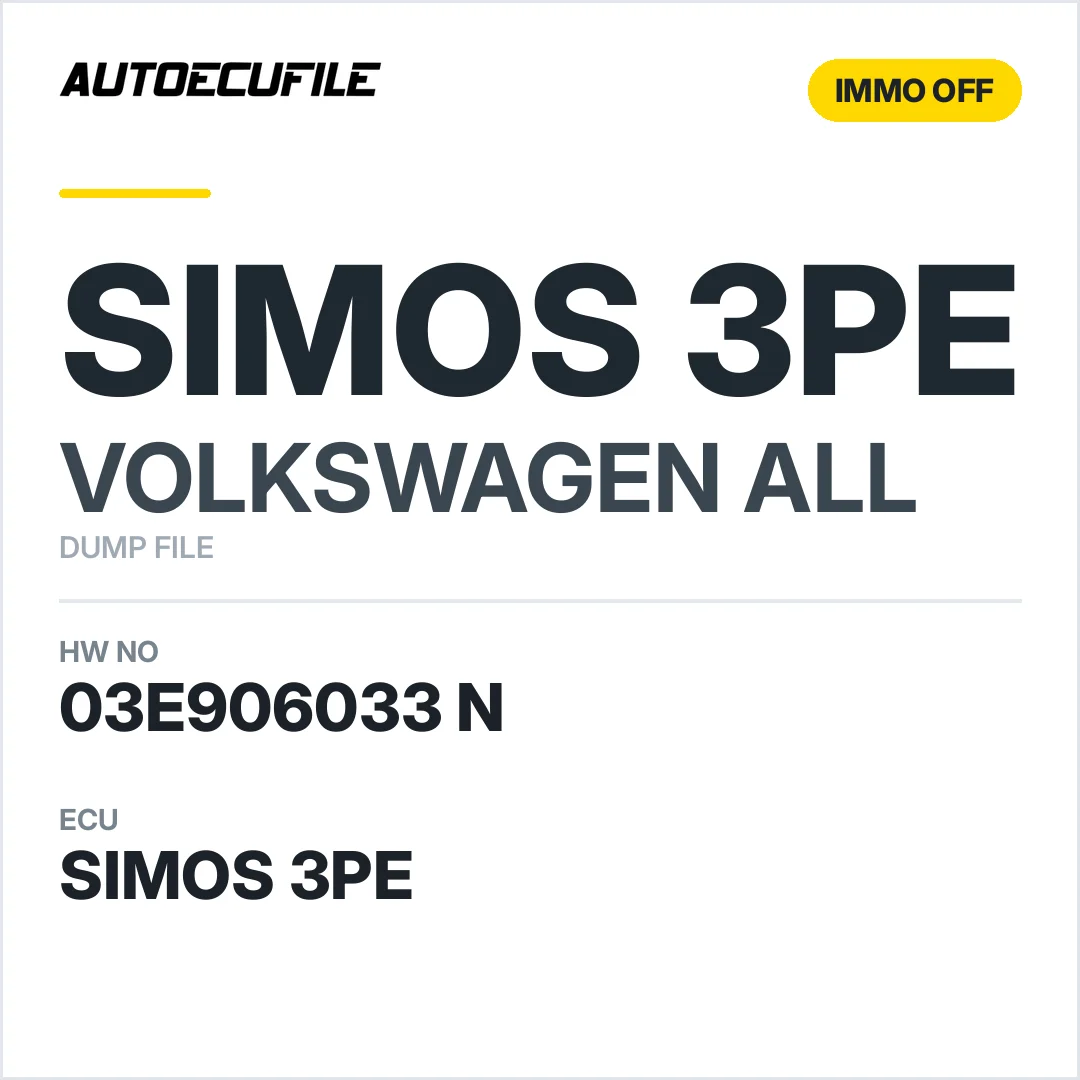 VAG SIMOS 3PE 03E906033 N IMMO OFF DUMP