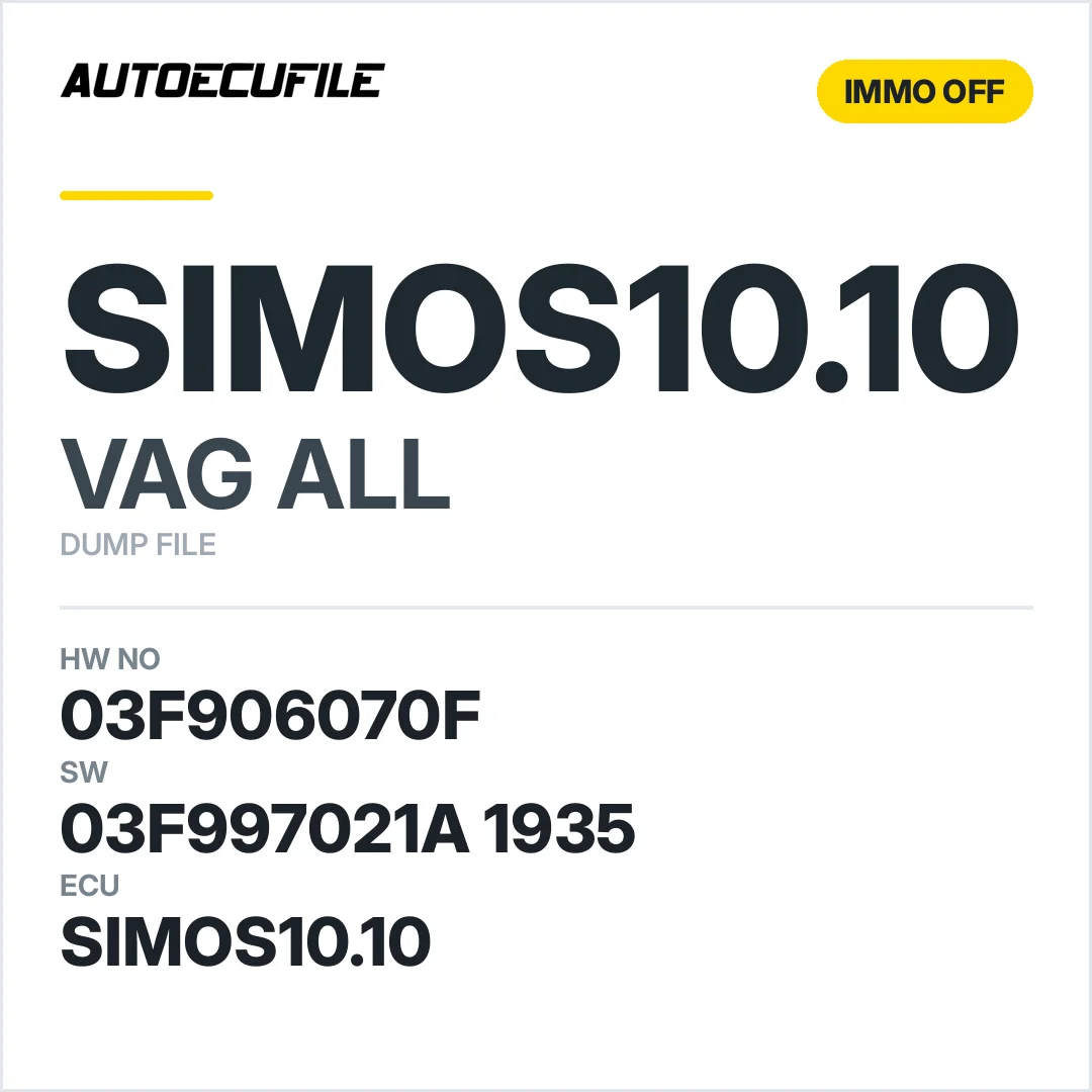 VAG SIMOS10.10 03F906070F 03F997021A 1935 IMMO OFF DUMP