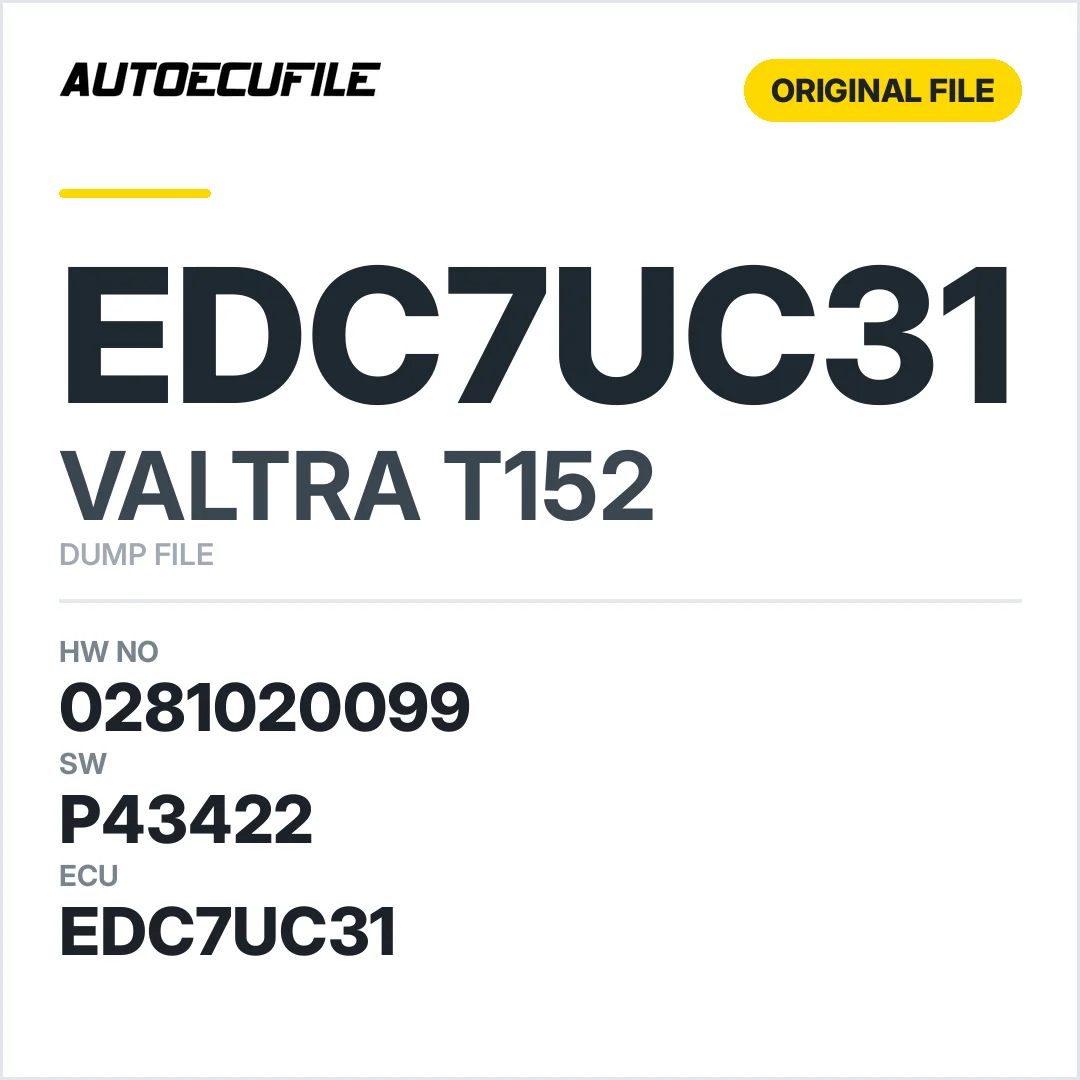 VALTRA T152 EDC7UC31 0281020099  P43422 DUMP