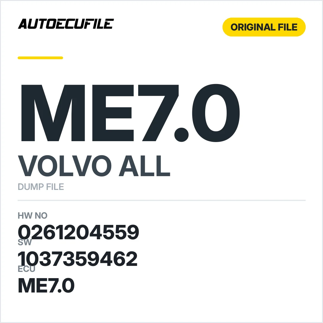 VOLVO ME7.0 0261204559 1037359462 DUMP