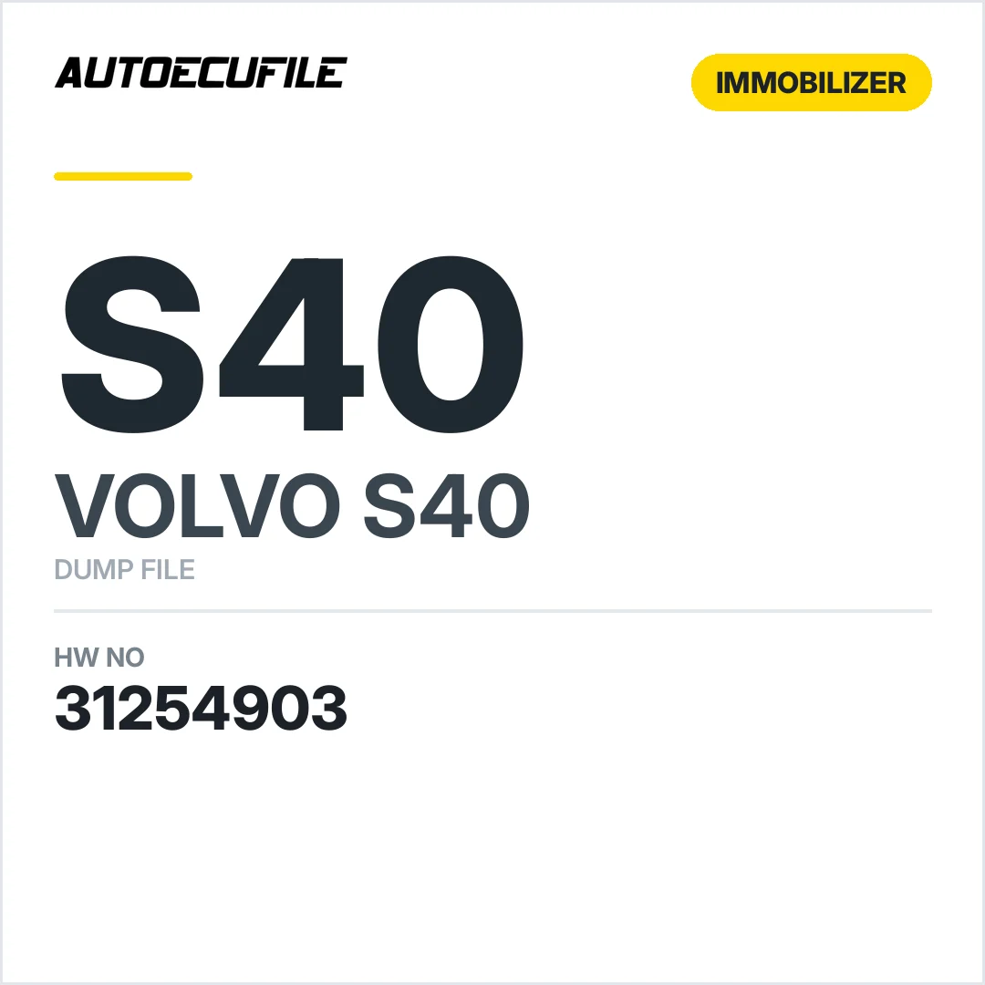VOLVO S40 CEM MODULE 31254903 DUMP