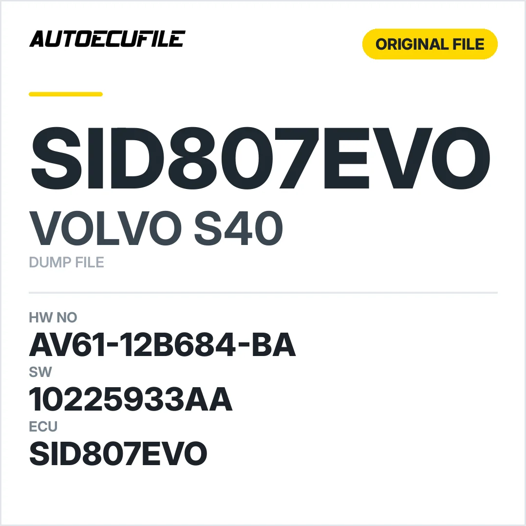VOLVO S40 SID807EVO AV61-12B684-BA 10225933AA DUMP