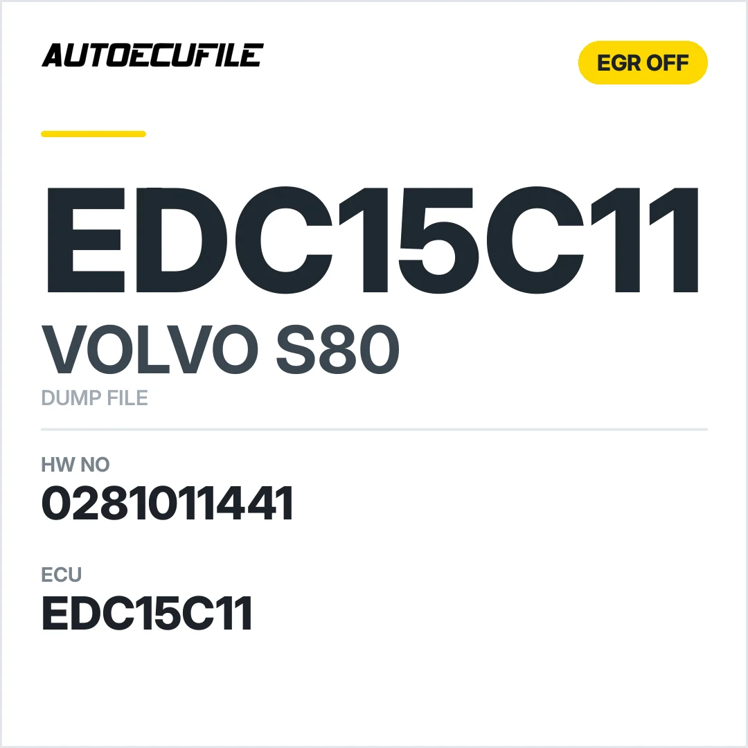 VOLVO S80 EDC15C11 0281011441 EGR OFF DUMP