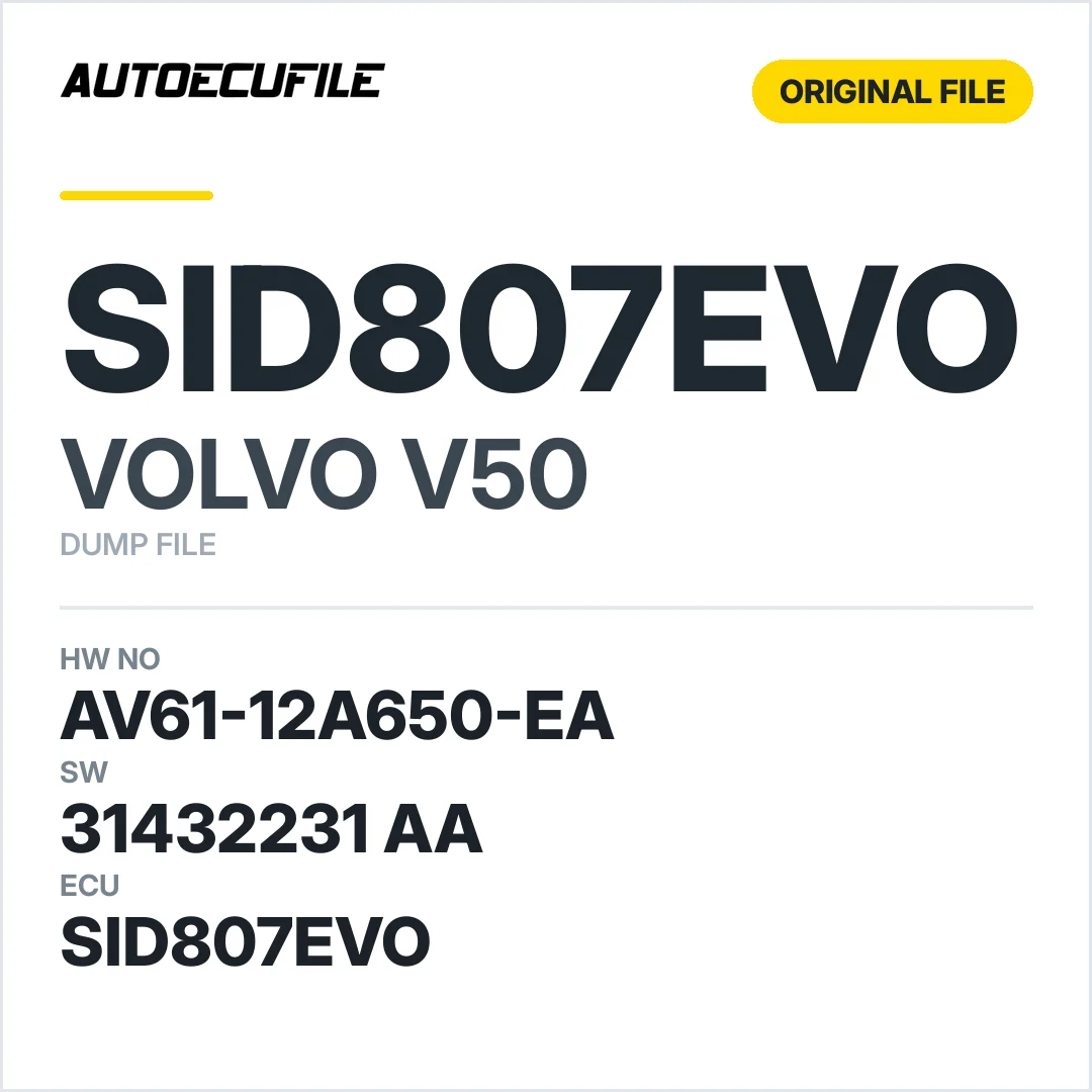 VOLVO V50 SID807EVO AV61-12A650-EA 31432231 AA 10287101AA DUMP