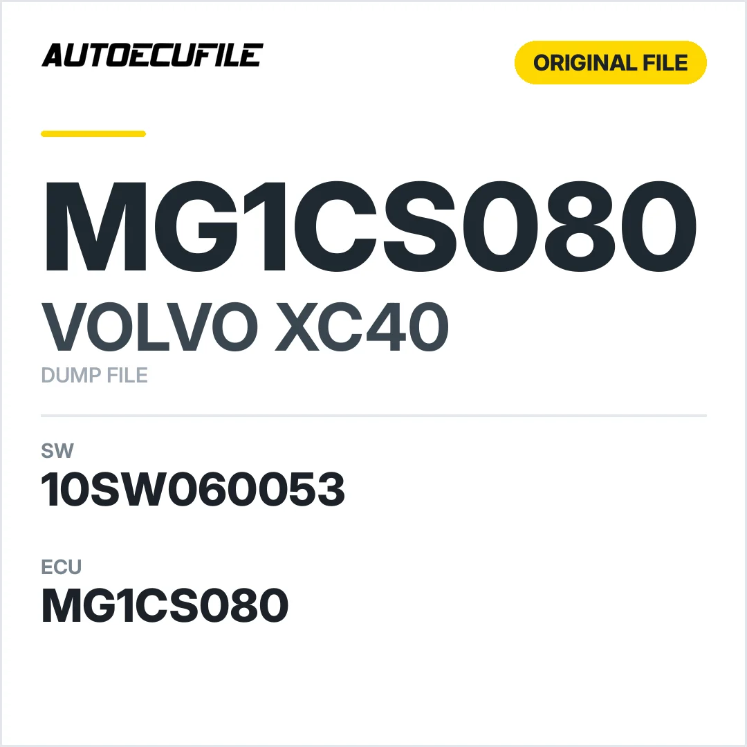 VOLVO XC40 MG1CS080 10SW040969 10SW060053 DUMP