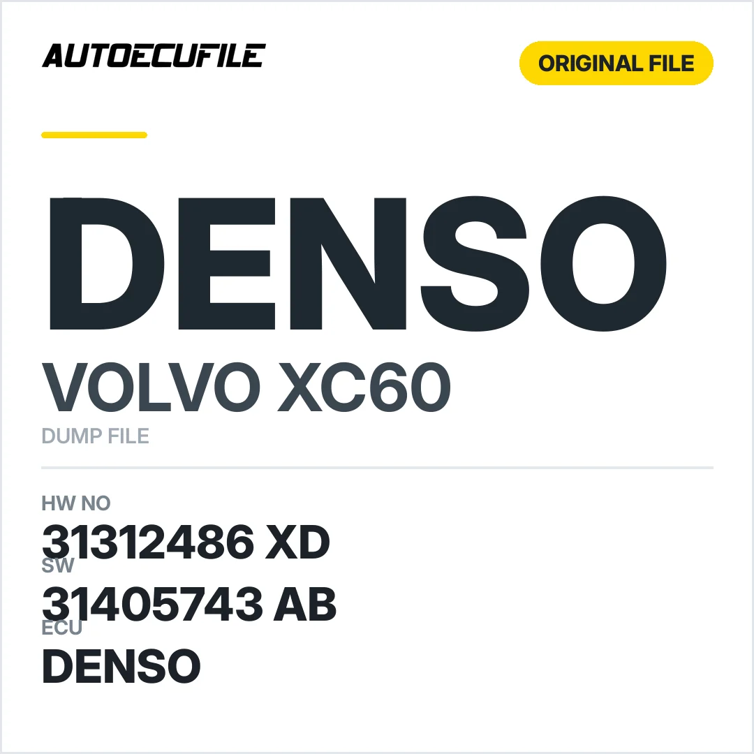 VOLVO XC60 DENSO 31312486 XD 31405743 AB 32242415AB DUMP