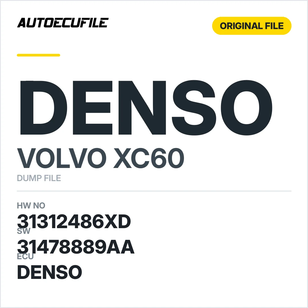 VOLVO XC60 DENSO 31312486 XD 31355675 AB 31478889AA DUMP