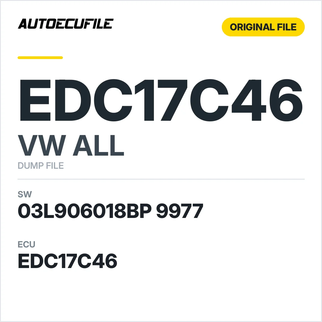 VW ALL EDC17C46 03L906018BP 9977 1037561759 DUMP