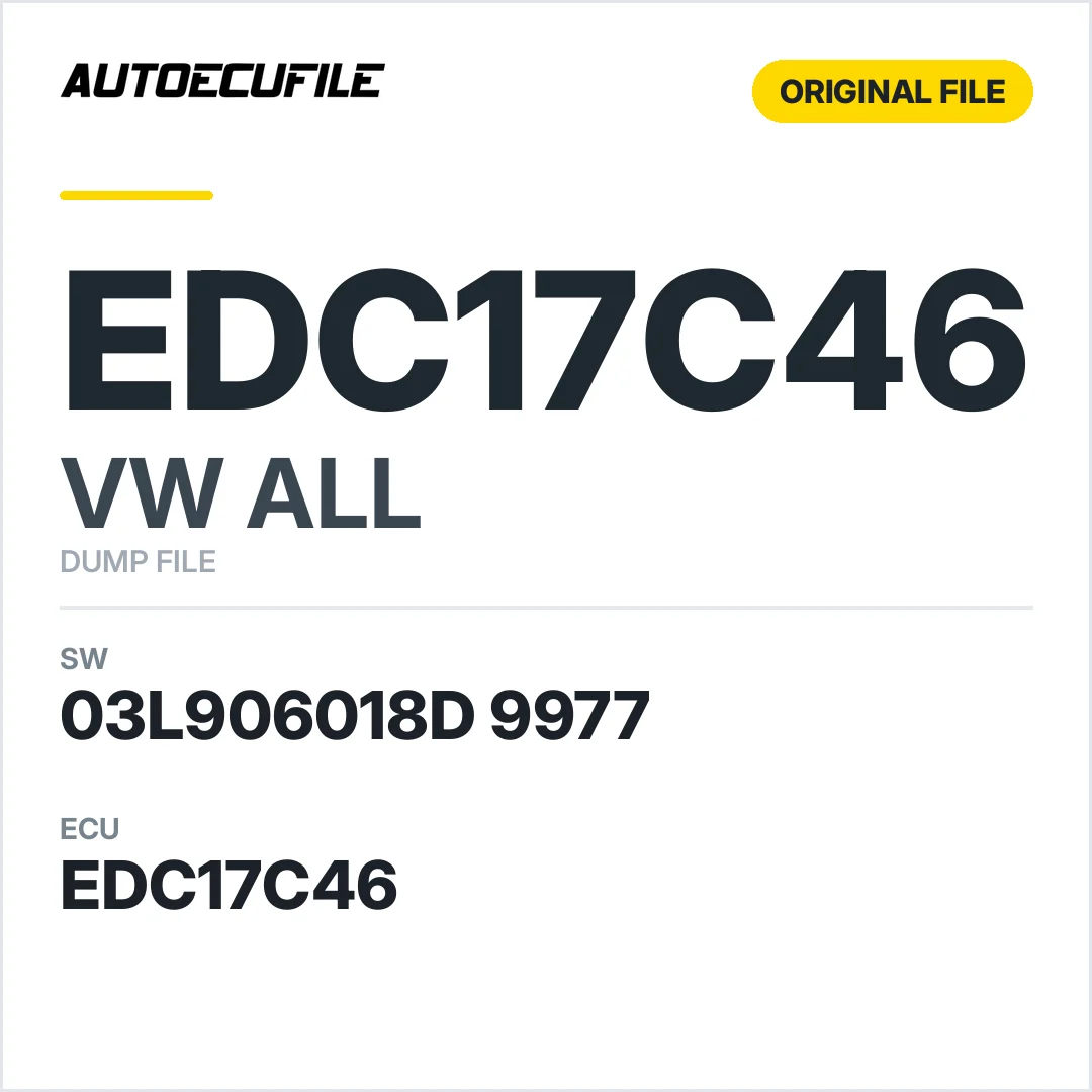 VW ALL EDC17C46 03L906018D 9977 1037561511 DUMP