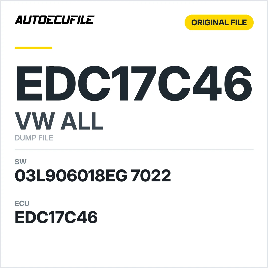 VW ALL EDC17C46 03L906018EG 7022 1037508284 DUMP