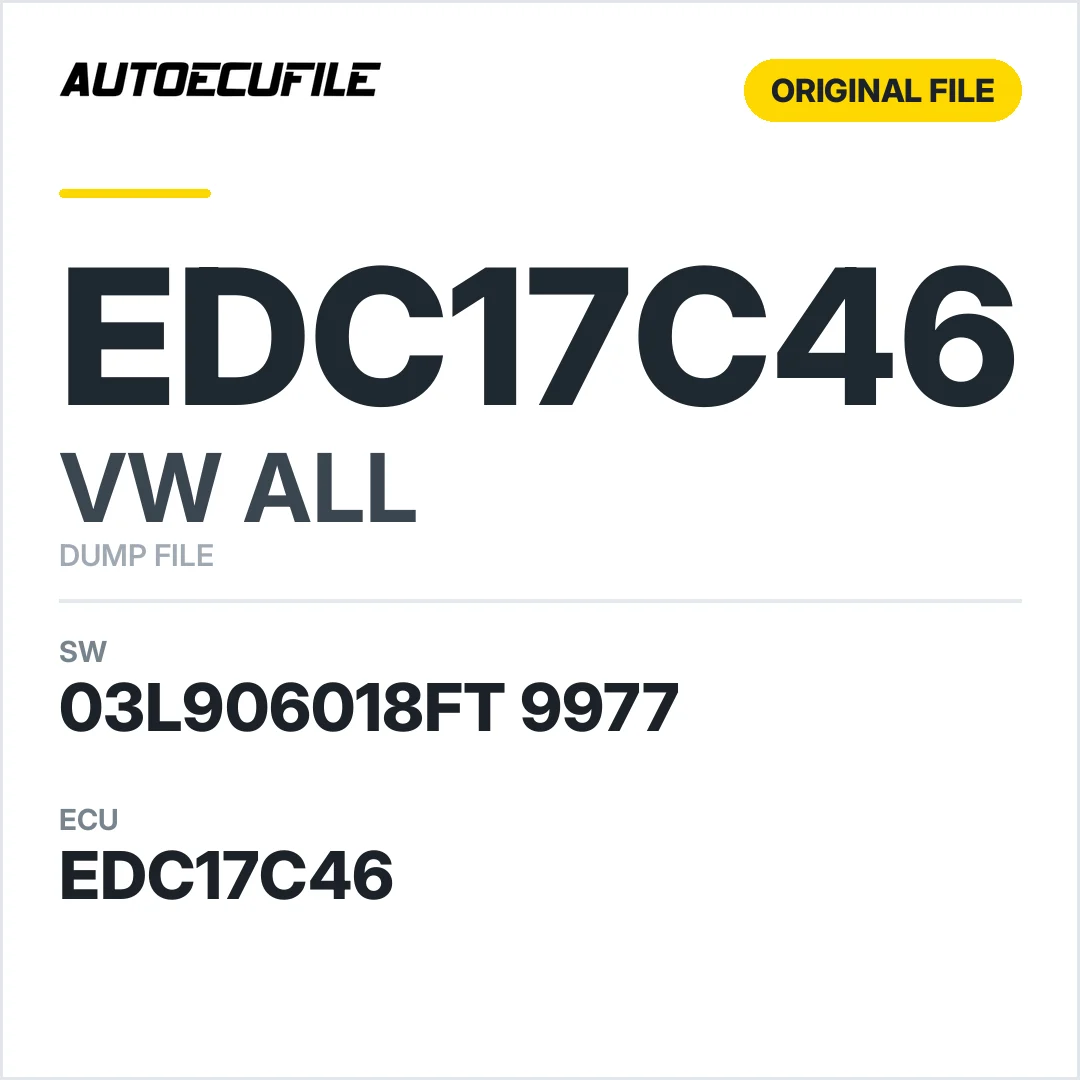 VW ALL EDC17C46 03L906018FT 9977 1037560952 DUMP