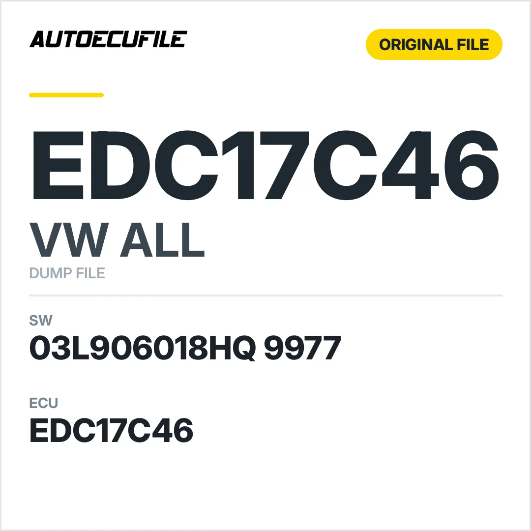 VW ALL EDC17C46 03L906018HQ 9977 1037561729 DUMP