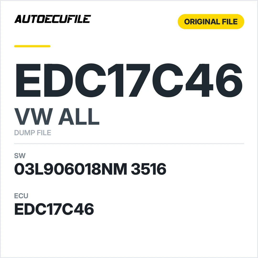VW ALL EDC17C46 03L906018NM 3516 1037525548 DUMP