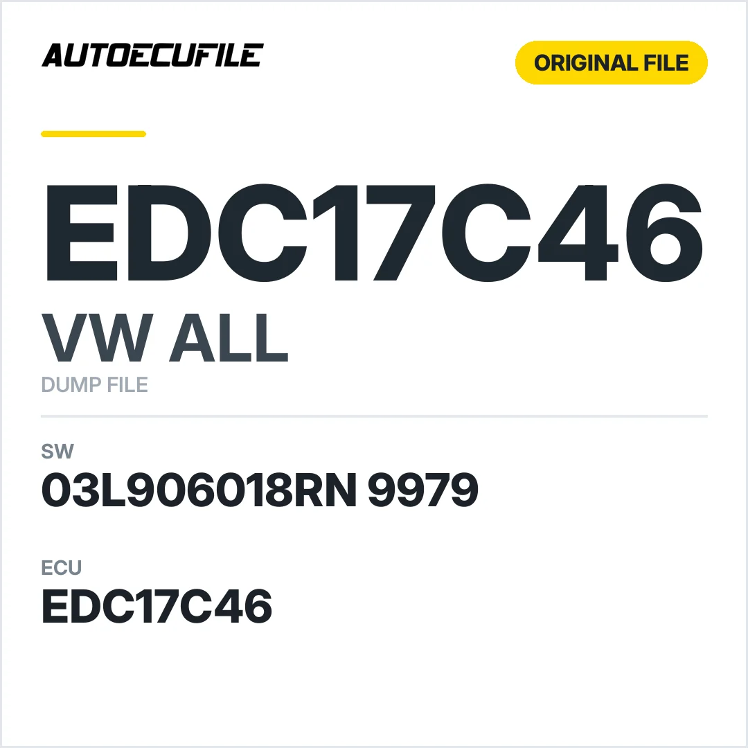 VW ALL EDC17C46 03L906018RN 9979 1037563108 DUMP