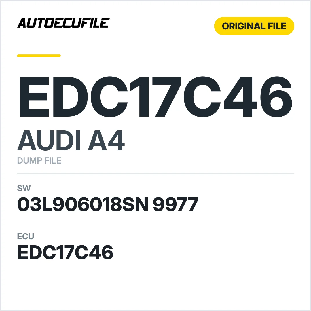 AUDI A4  EDC17C46 03L906018SN 9977 1037560574 DUMP