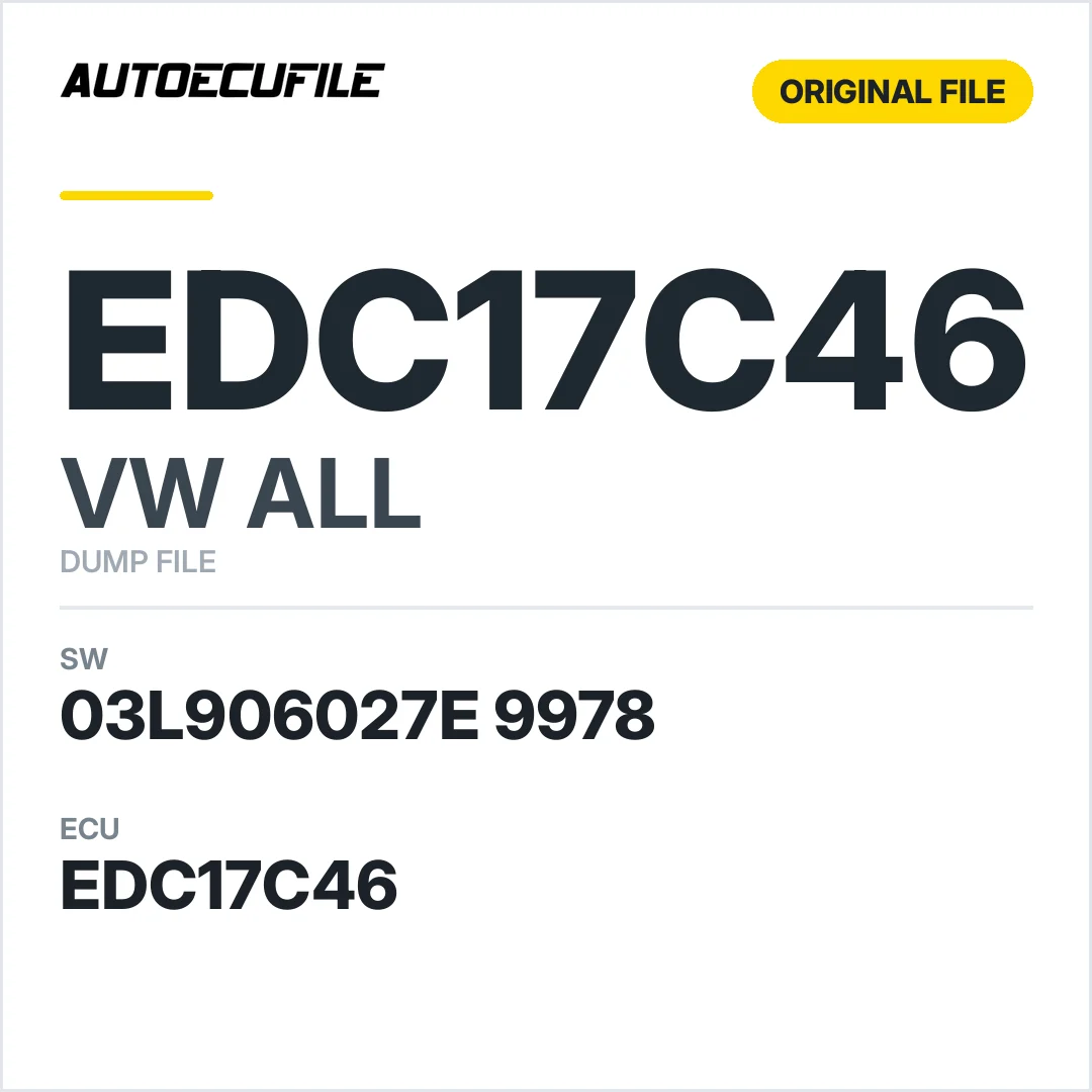 VW ALL EDC17C46 03L906027E 9978 1037561807 DUMP