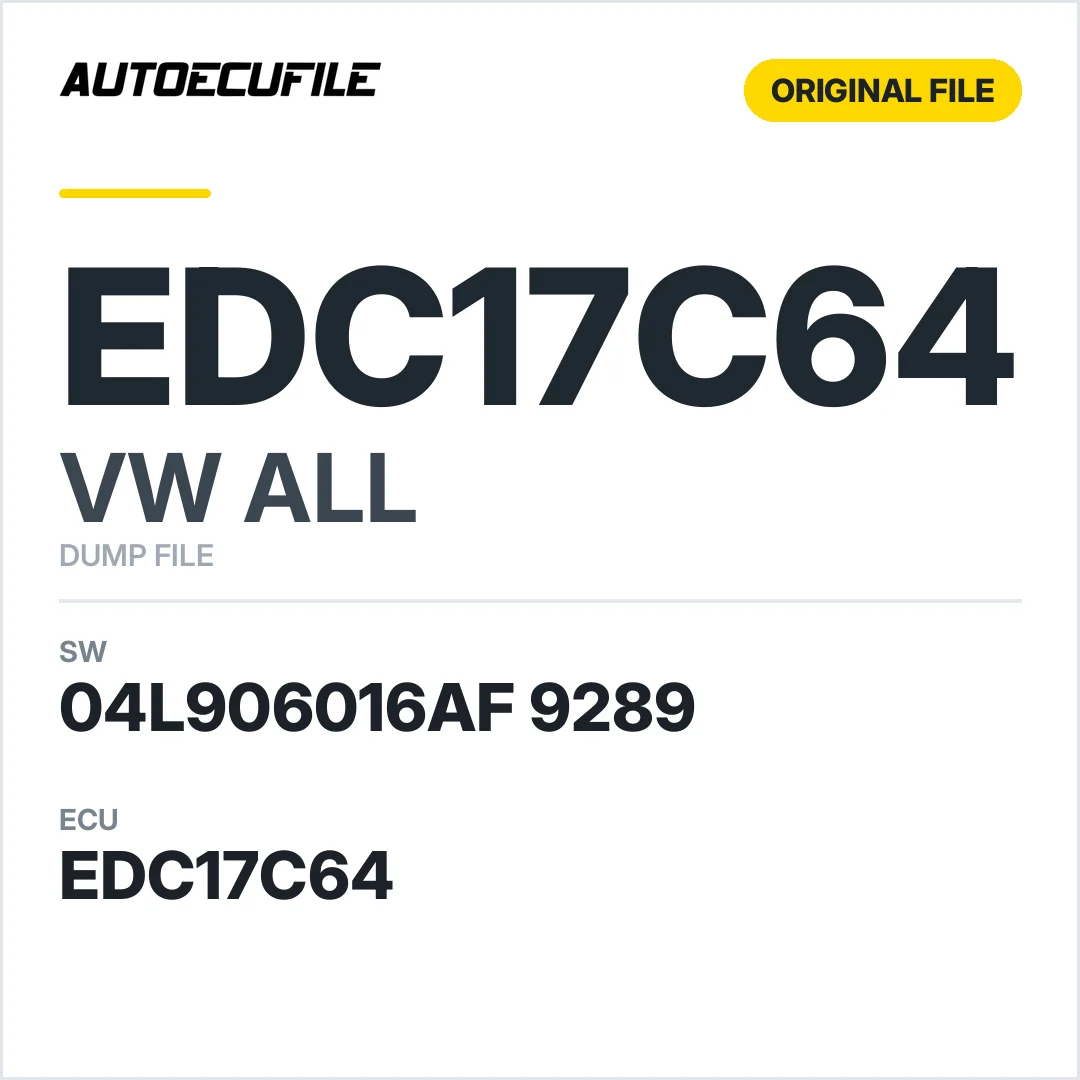 VW ALL EDC17C64 04L906016AF 9289 10SW012001 DUMP