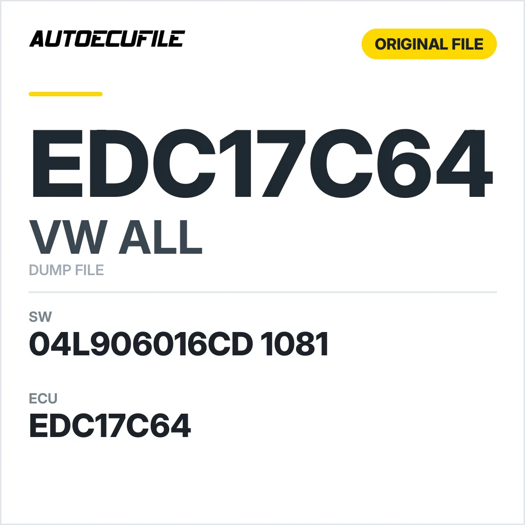 VW ALL EDC17C64 04L906016CD 1081 10SW000575 DUMP