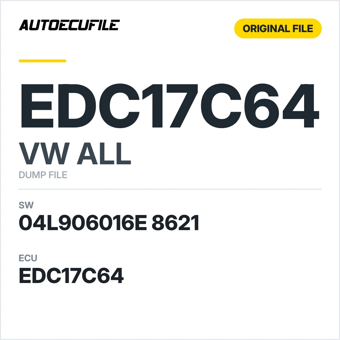 VW ALL EDC17C64 04L906016E 8621 10SW007336 DUMP