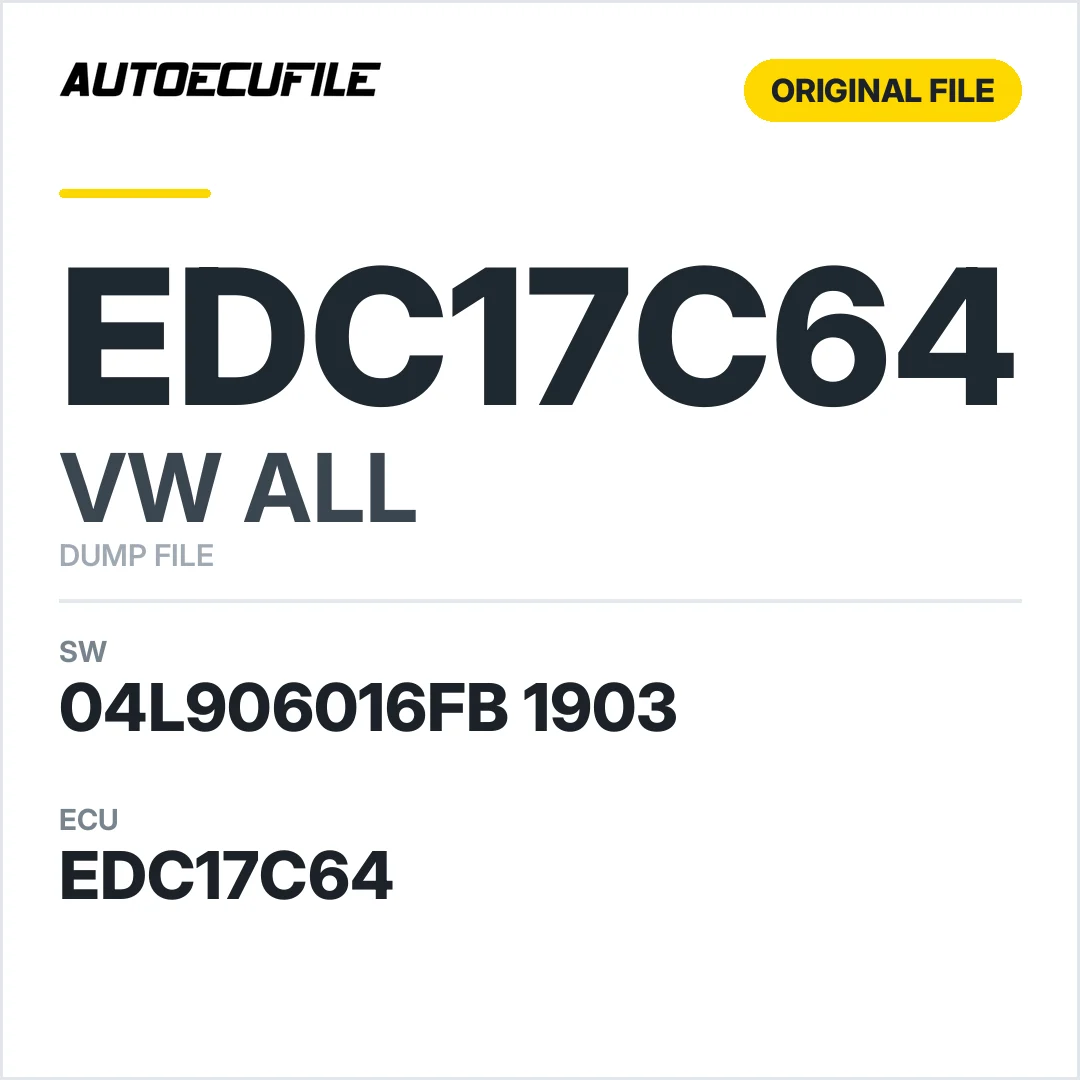 VW ALL EDC17C64 04L906016FB 1903 10SW004592 DUMP