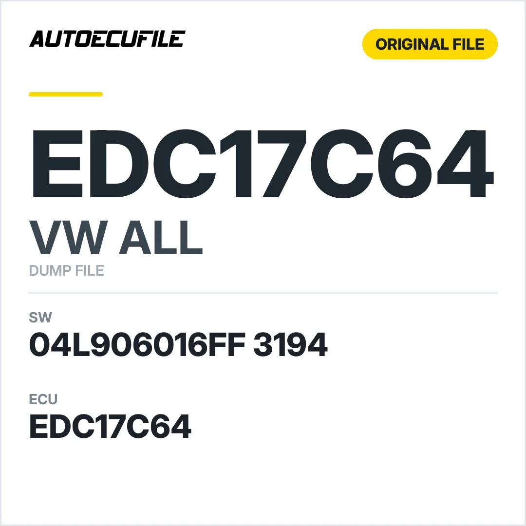 VW ALL EDC17C64 04L906016FF 3194 10SW009924 DUMP