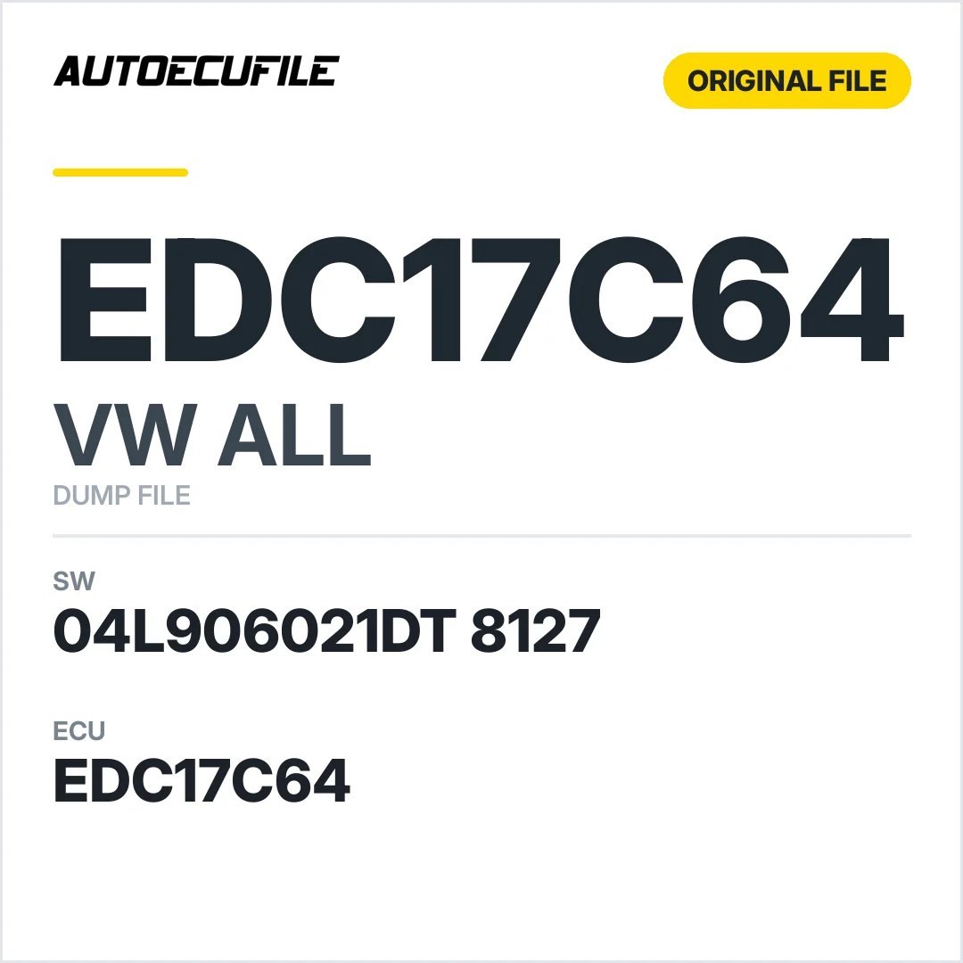 VW ALL EDC17C64 04L906021DT 8127 1037547435 DUMP