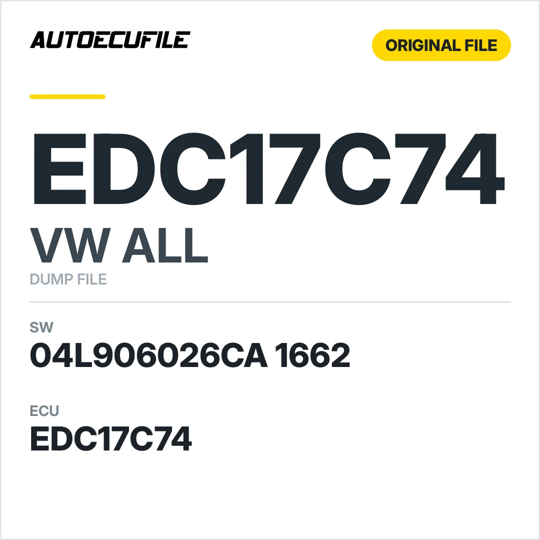 VW ALL EDC17C74 04L906026CA 1662 10SW000862 DUMP
